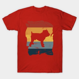 Brussels Griffon Distressed Vintage Retro Silhouette T-Shirt